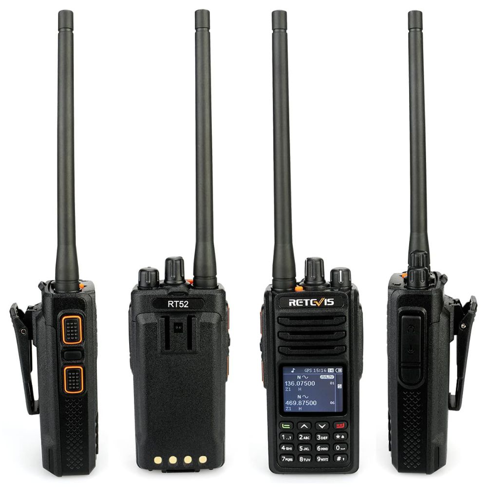 RT52 Dual PTT Dual Band DMR Radio GPS