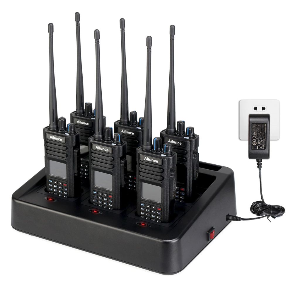 6 Pack Ailunce HD1 DMR Amateur Radio with Multi unit Charger