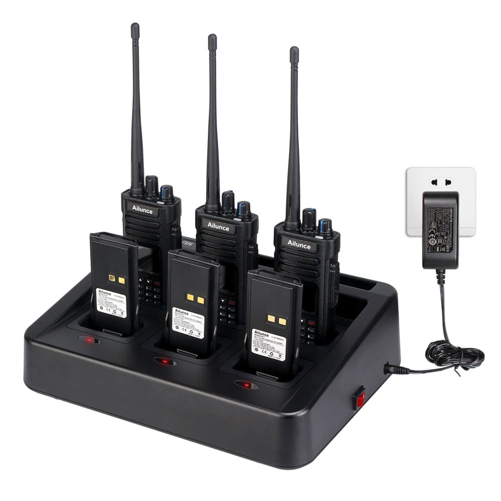 6 Pack Ailunce HD1 DMR Amateur Radio with Multi unit Charger