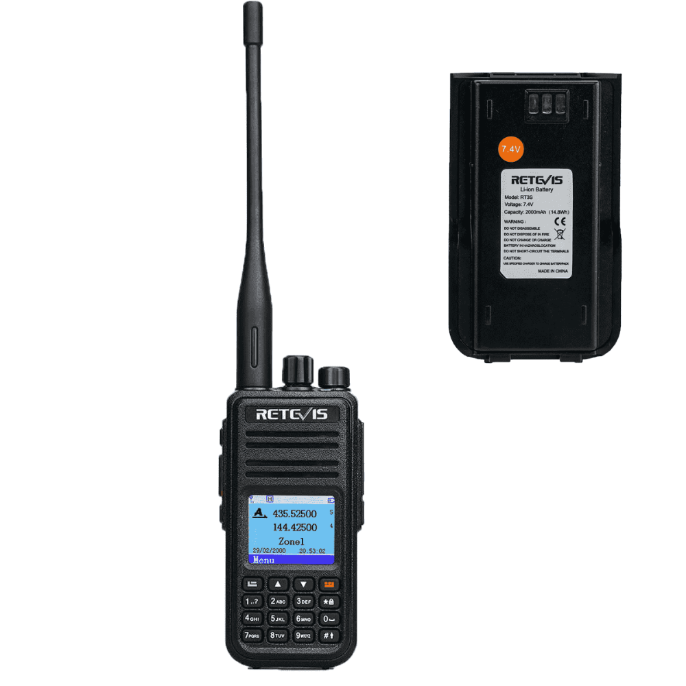 RT3S Dual Band DMR Radio with Microphone and Battery Bundles (GPS)