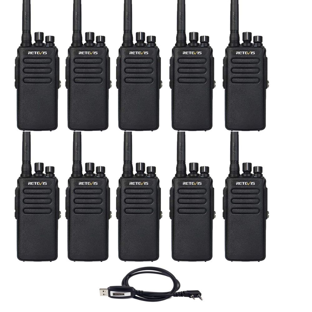 RT81 Waterproof DMR Walkie Talkie 10 pack with Program Cable