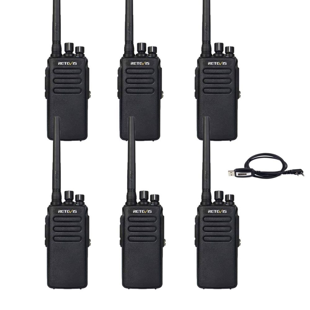 RT81 10W DMR Walkie Talkie With Program Cable-6 Pack