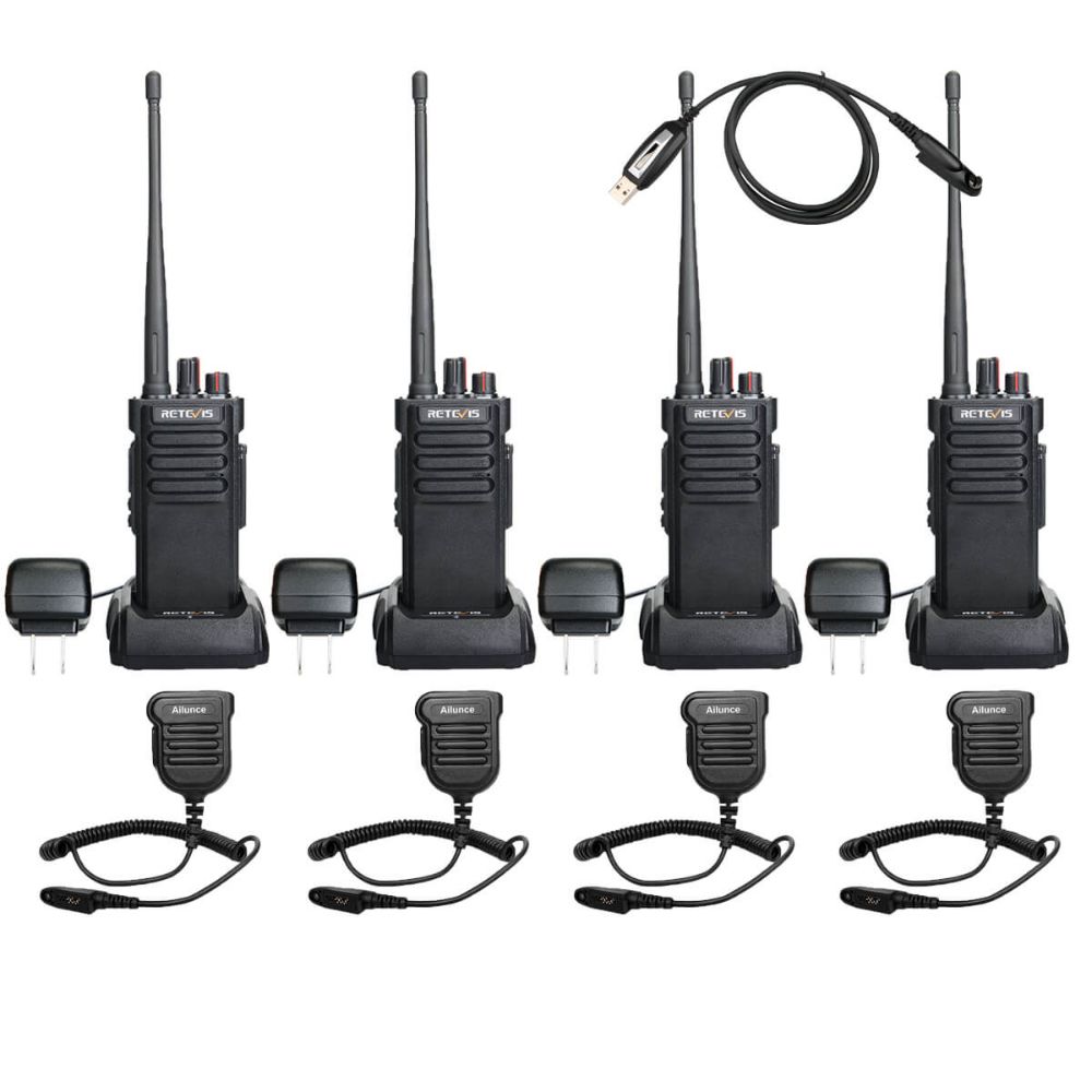 4Pack RT29 Long Range Business Walkie Talkie with Speaker Mic