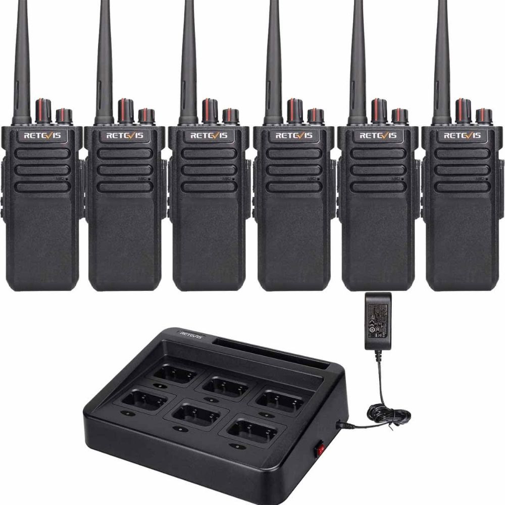 RT29D Heavy Duty Long Range UHF Dmr Walkie Talkie(6 pcak with Multi-Unit Charger)