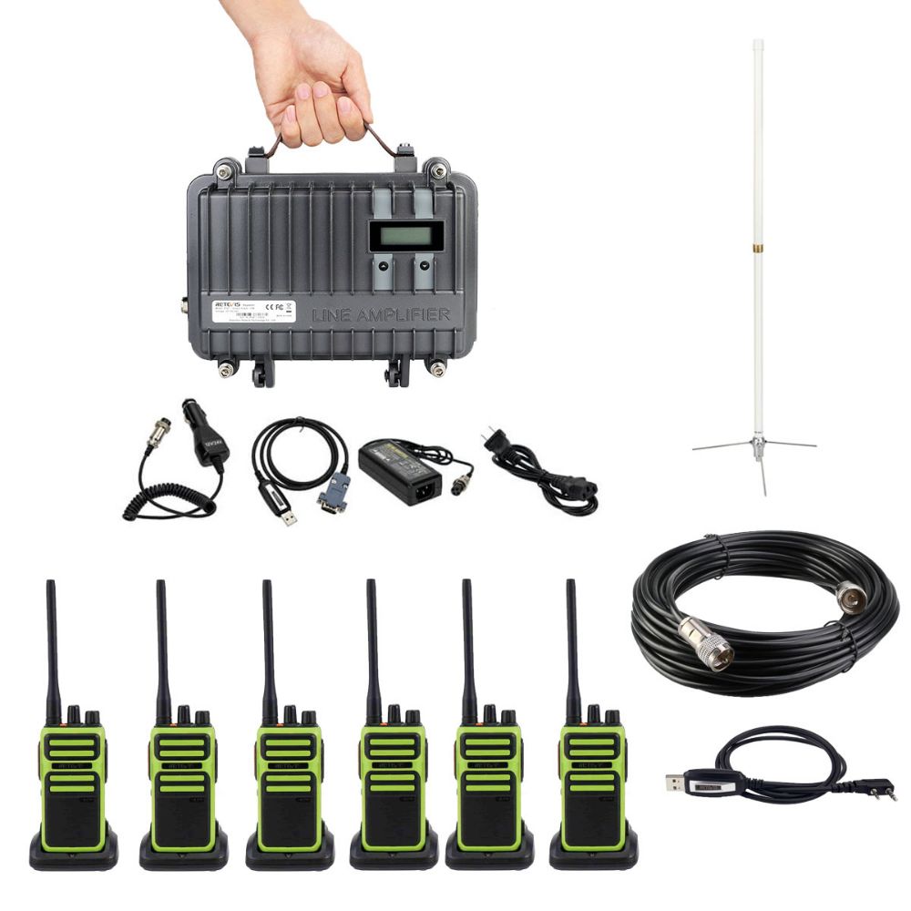 RT97 GMRS Repeater with RB17A 6 Pack Camping GMRS Radio Bundle