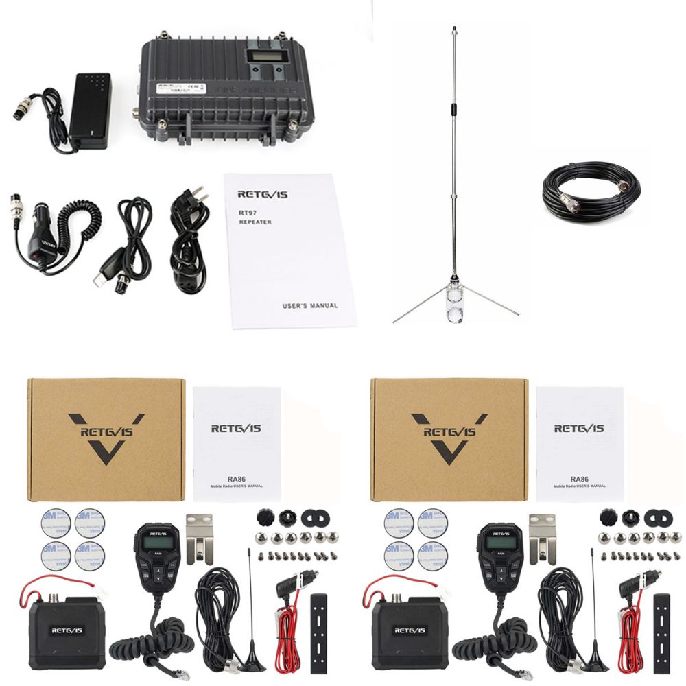 RT97 GMRS repeater and RA86 20w NOAA gmrs mobile radio bundle