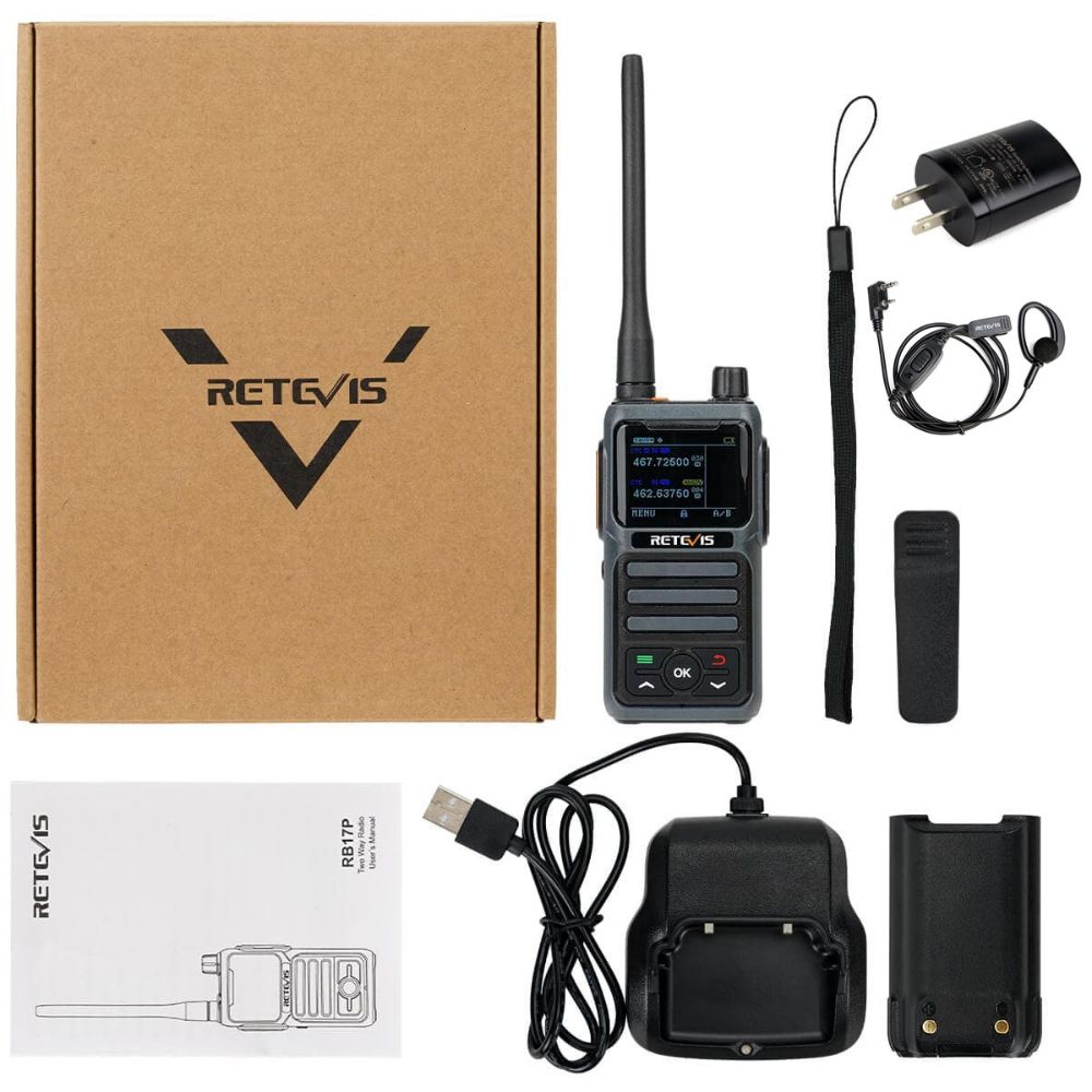 RB17P GMRS Walkie Talkie with earpiece