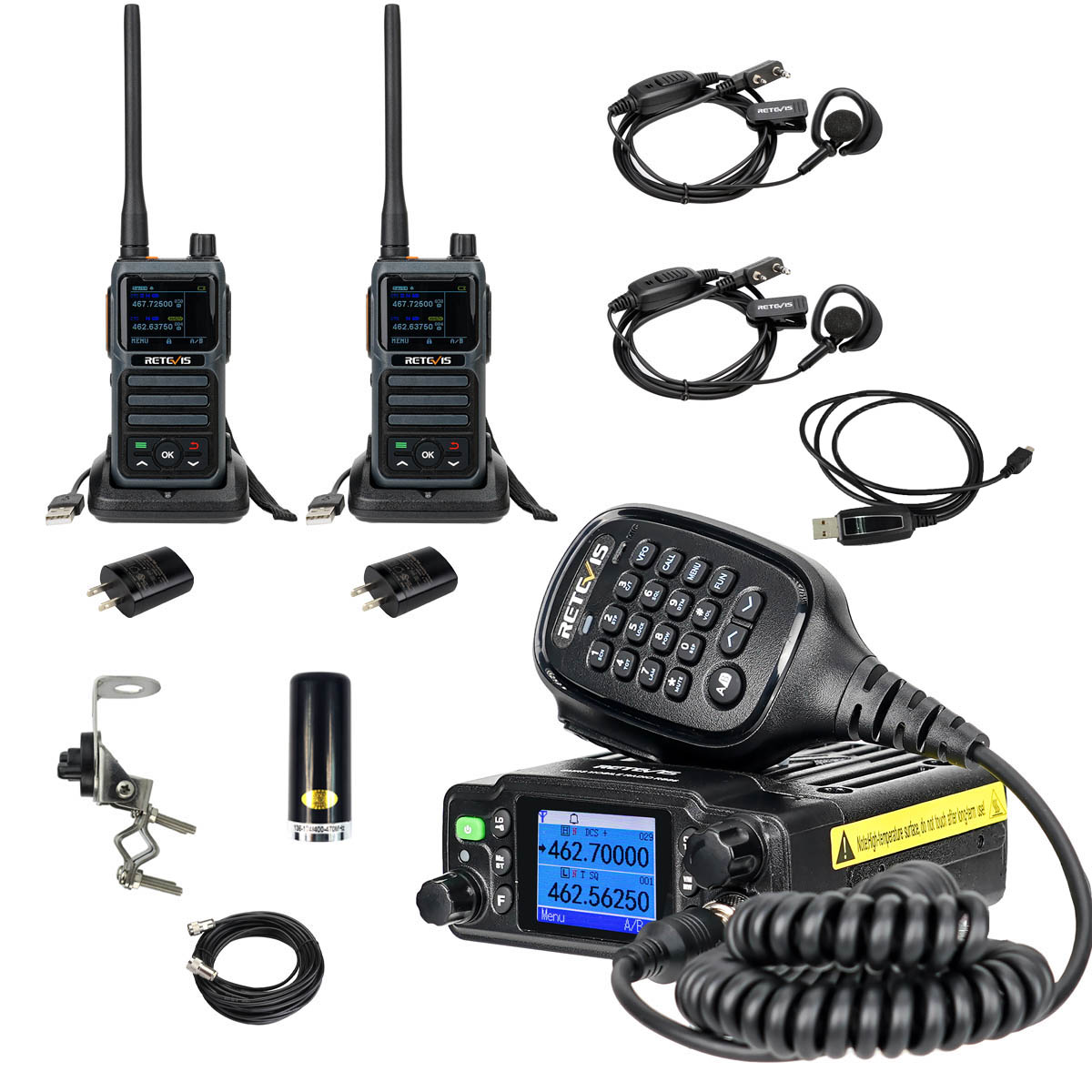 RB17P Simple GMRS Walkie Talkie and Speaker Microphone