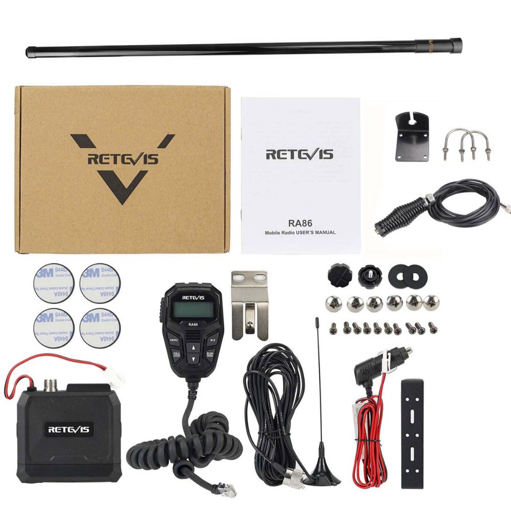 RA86 NOAA GMRS Mobile Radio with MR300 50w Antenna Bundle