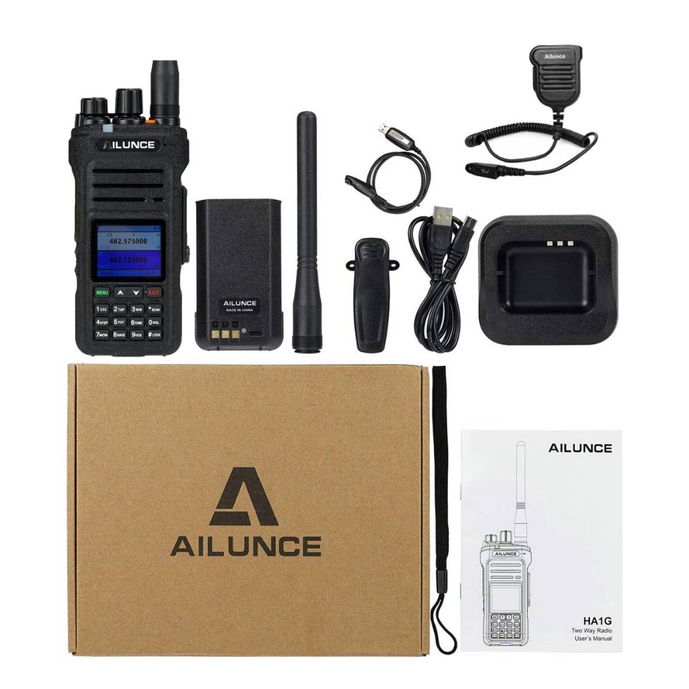 HA1G NOAA GMRS Walkie Talkie 6 Pack With Microphone