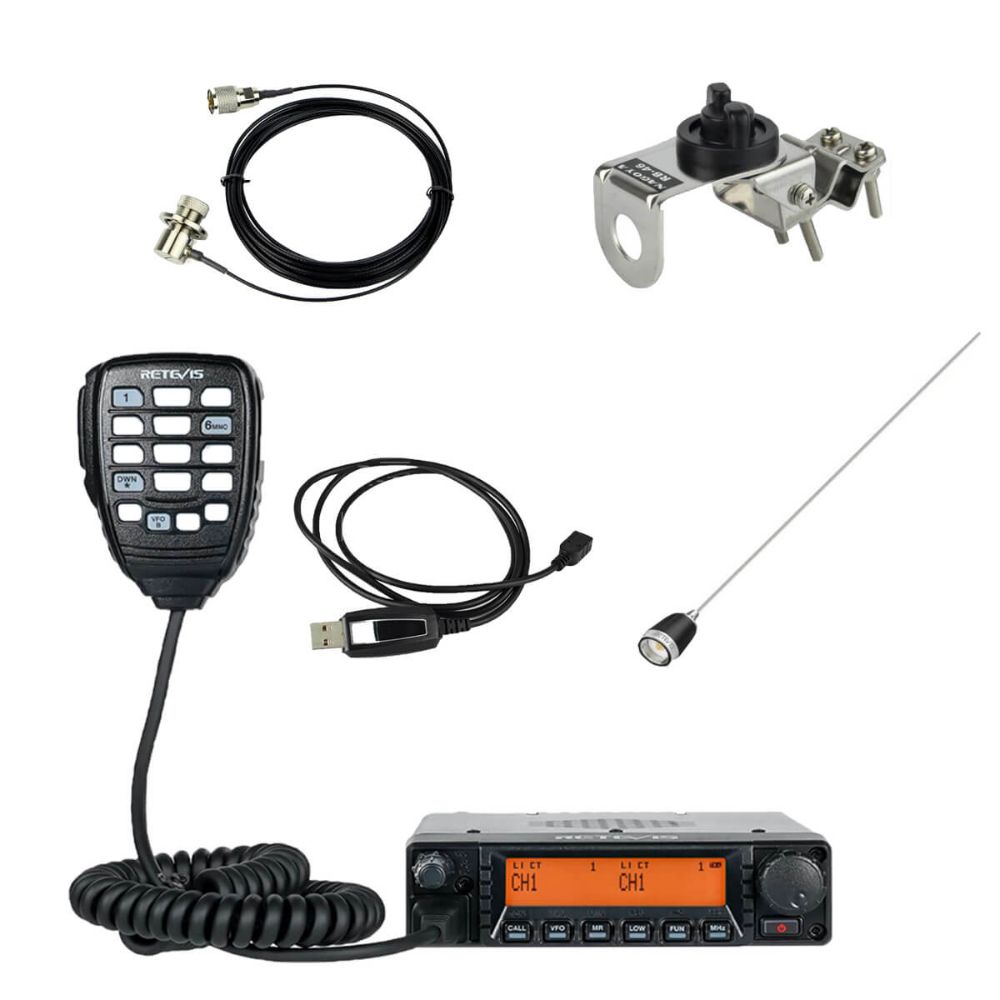 RA87 40W Long Range GMRS Mobile Radio Bundle