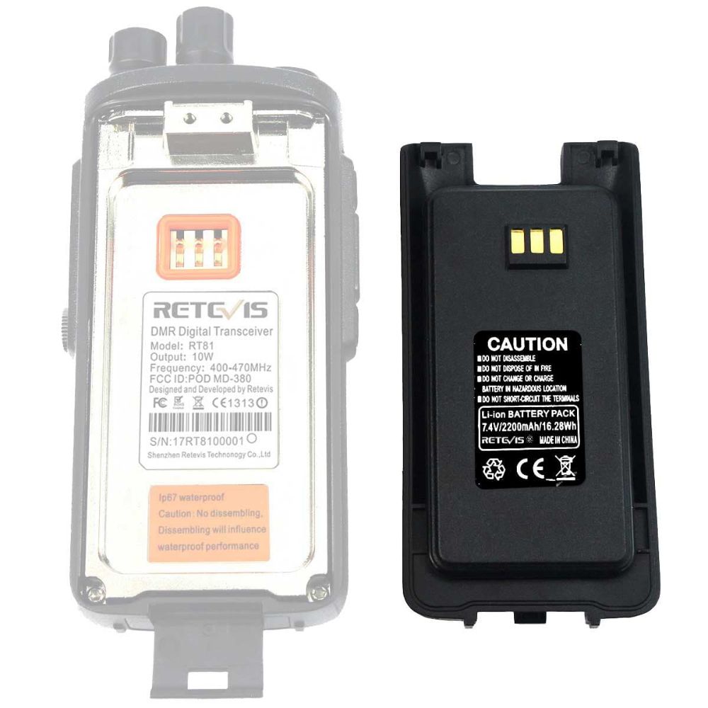 2200mAh Battery for Retevis RT50 RT8 RT81 Radio