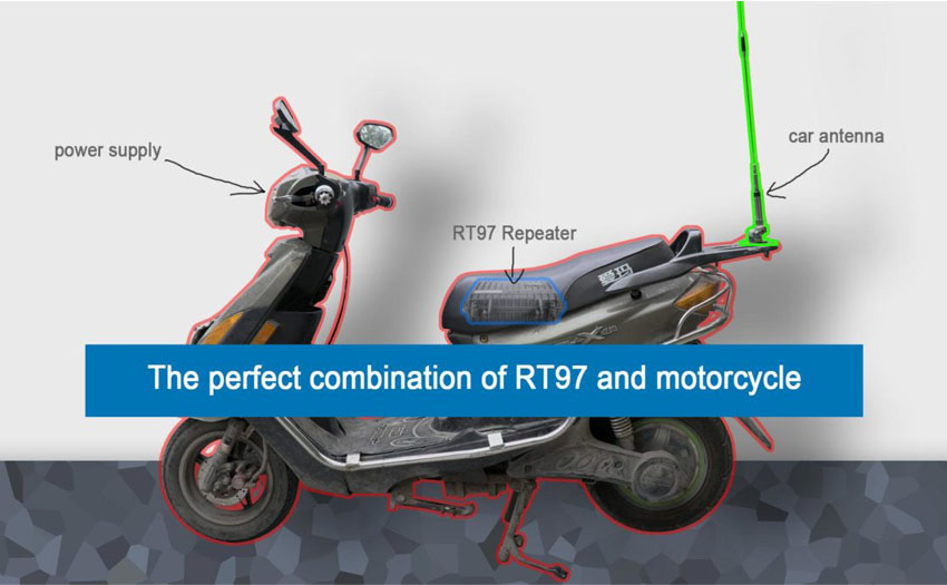 RT97 and motorcycle combination solutions for outdoor Riding