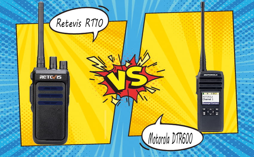 What is the difference between Retevis RT10 and Motorola DTR600