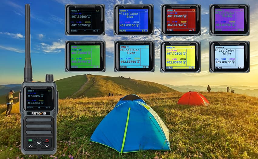 Retevis RB17P GMRS Radio 8 optional backlight colors For Camping