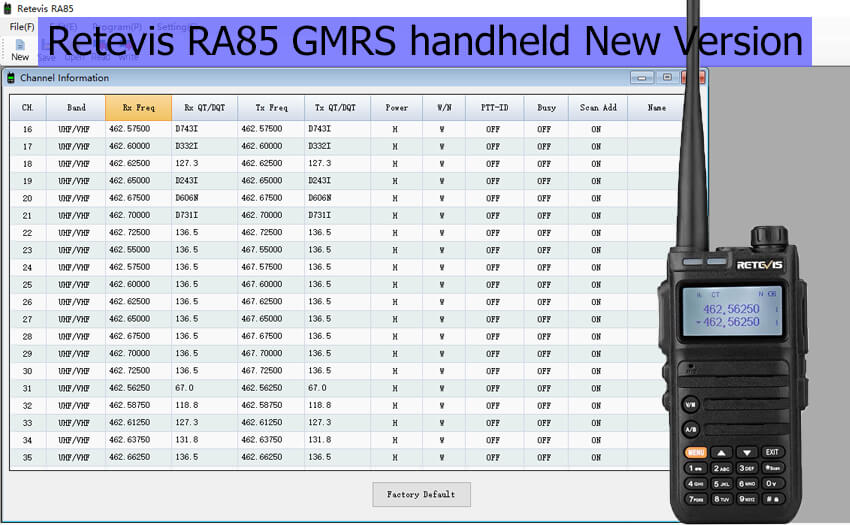 How to Upgrade Your Retevis RA85 GMRS Radio to New Version