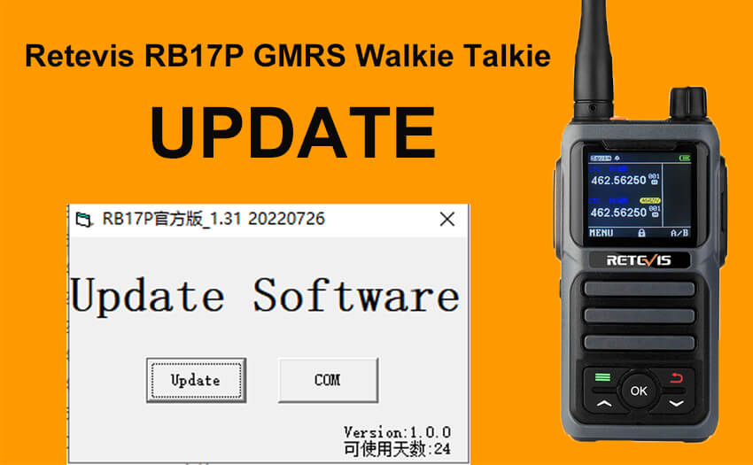 How to update Retevis RB17P GMRS walkie talkie