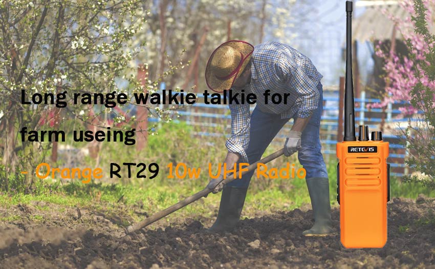 A long-distance walkie-talkie perfect for farms! -Orange RT29 UHF Radio
