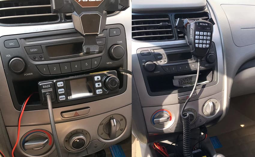 Retevis RA25 mobile GMRS radio installation