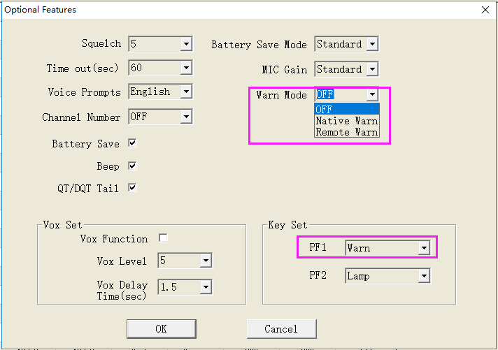 Retevis RB26 alarm function