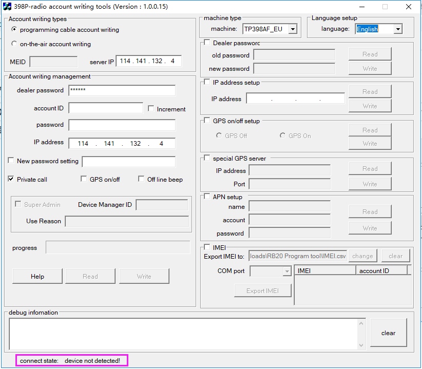 Retevis RB20 Radio account writing tools