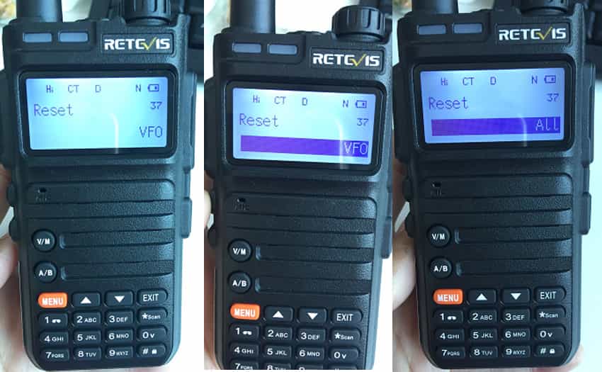 retevis ra85 gmrs walkie talkie reset