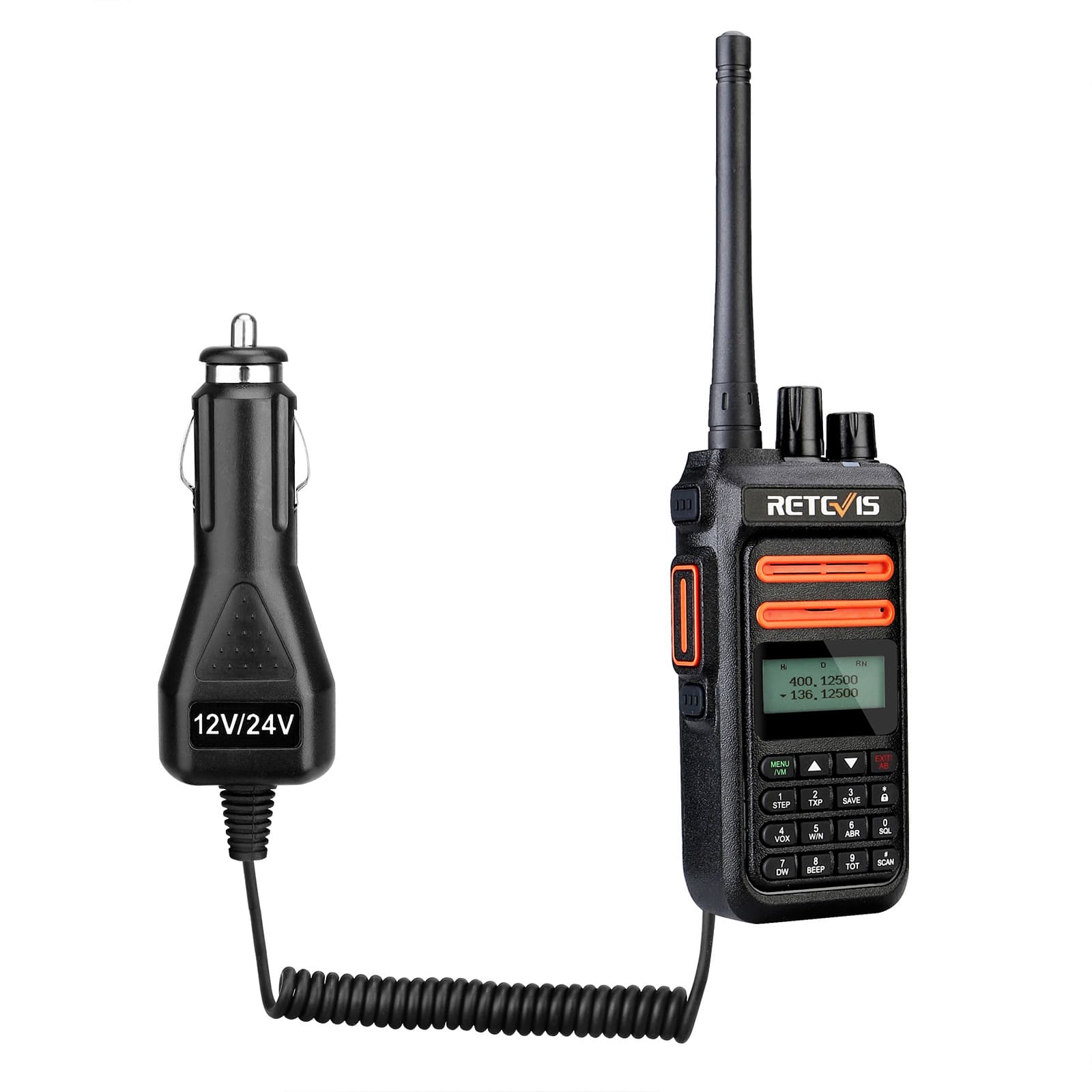RT76P GMRS radio with Battery Eliminator