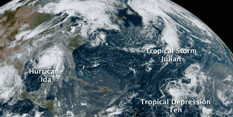 GeoColor image of Hurricane Ida