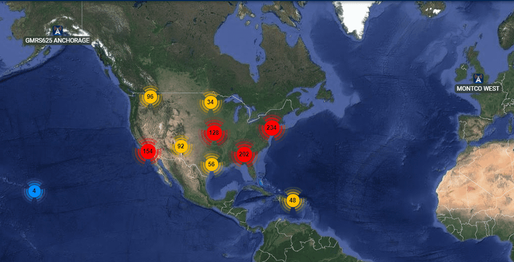 GMRS repeater map