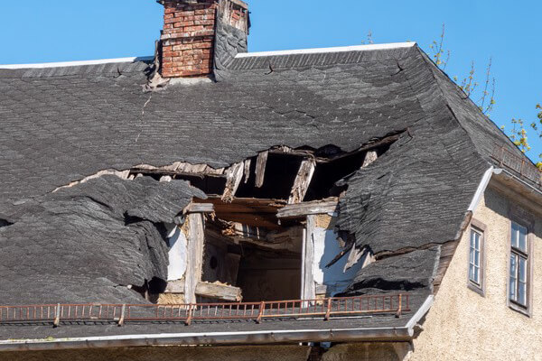 home damaged in hurricane