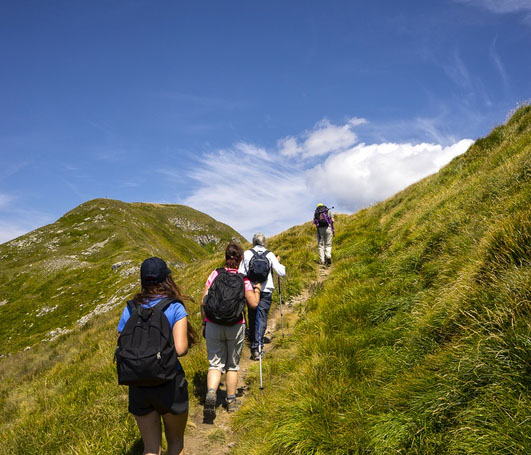 family hiking