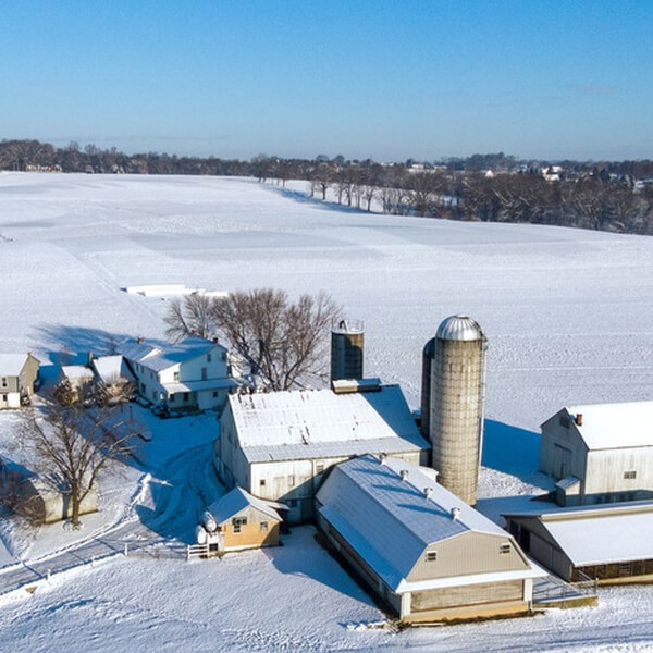 farm on the snow