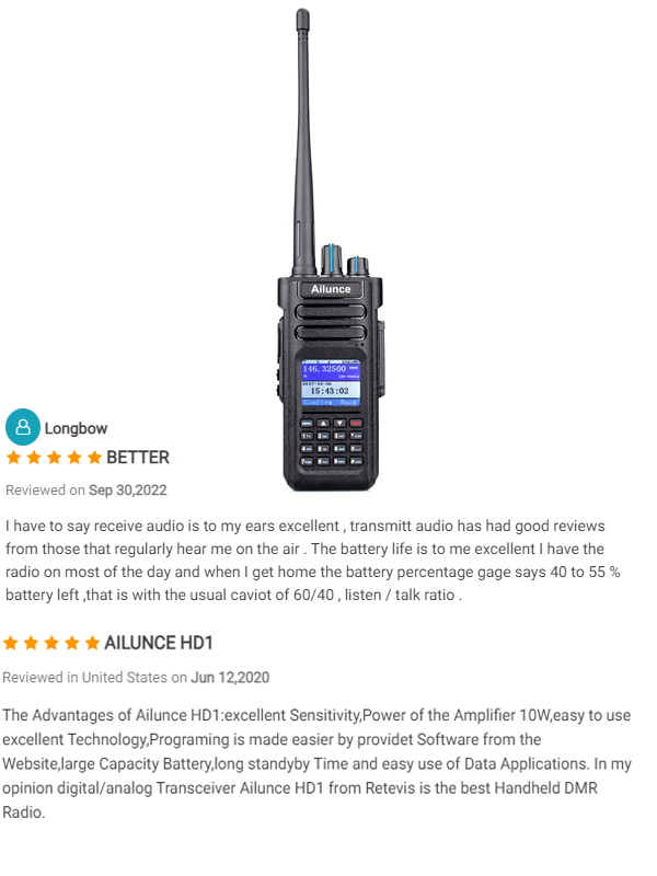 HD1 long Range Dual Band DMR radio