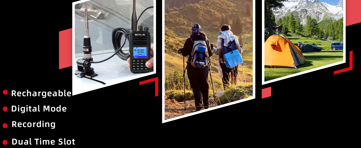 Retevis RT3S Dual Band DMR Radio, Digital Analog 2 Way Radio with GPS APRS