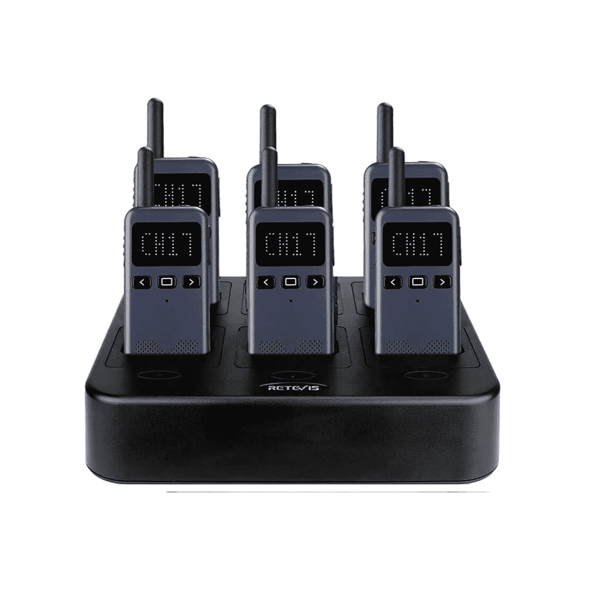 RB19P NOAA GMRS Two Way Radio with Multi-Unit Charger (6 Pack)