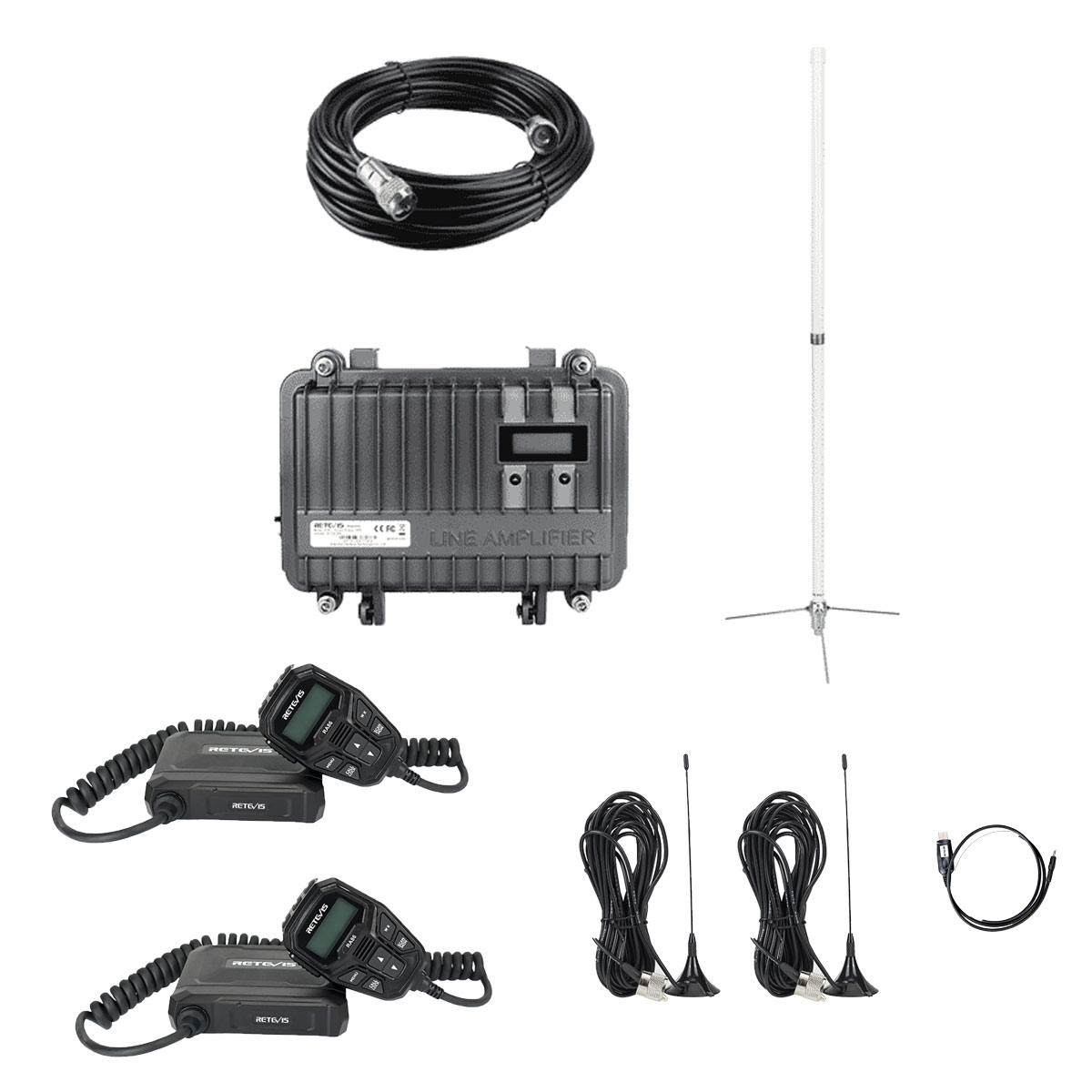 RT97 GMRS repeater and RA86 20w NOAA gmrs mobile radio bundle