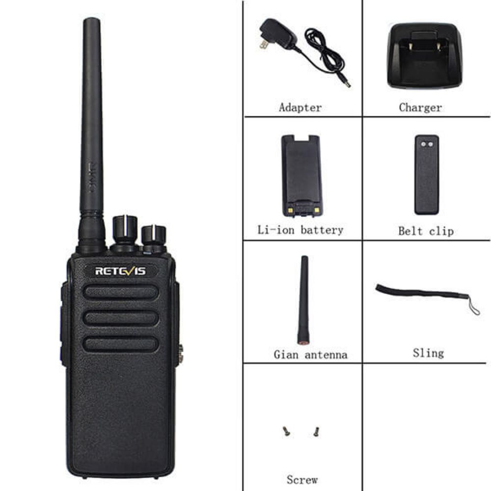 4PCS RT81 DMR Walkie Talkie with Microphone and Program Cable